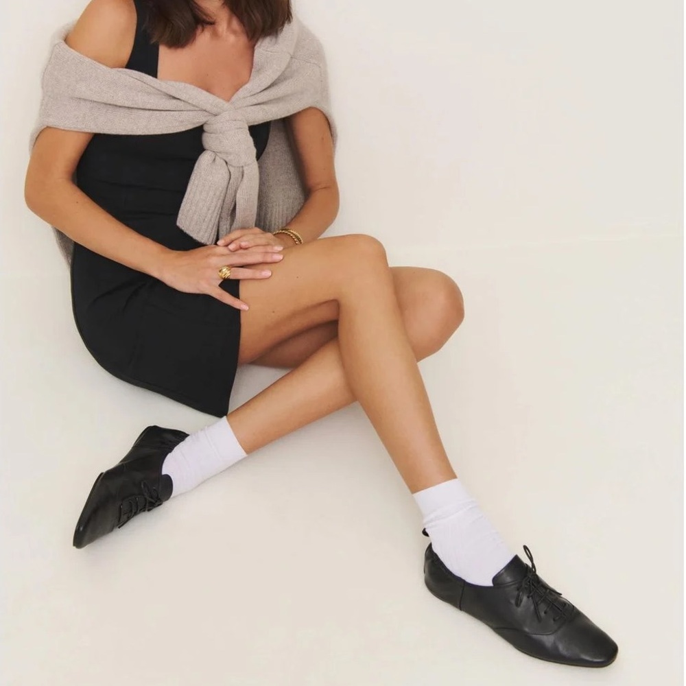 NEW in box Reformation Marie Lace-up Oxfords in black
